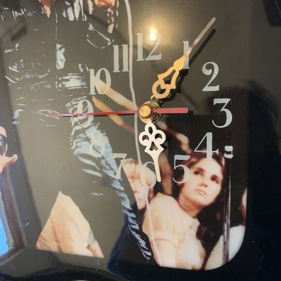 Vintage Elvis Presley King Lives Guitar Shaped Clock Wood Lacquered 32" X 11" - Picture 3 of 10